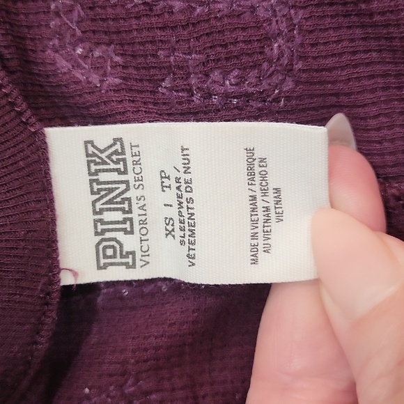 PINK Victoria's Secret Burgundy Pajama Onesie - Picture 5 of 14